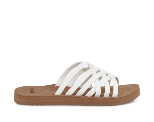 Sanuk Rio Slide - Sanuk Sandals Womens White / Brown - Philippines AJXBIN456